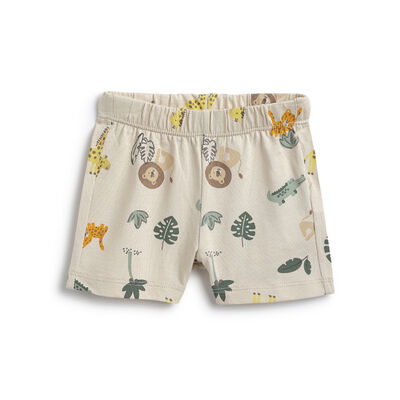 Boys Light Natural Printed Shorts